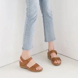 빅사이즈 여성 웨지 스트랩 끈샌들 플랫 샌들신발 힐 (WE83466)