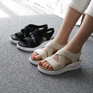 플랫 스트랩 빅사이즈 웨지 패션샌들 끈샌들 가을 힐 (WE83495)