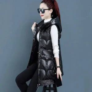 고품질 롱조끼 겨울 패딩 여성 캐주얼 긴조끼 따뜻한 베스트 (WFFXGAN)