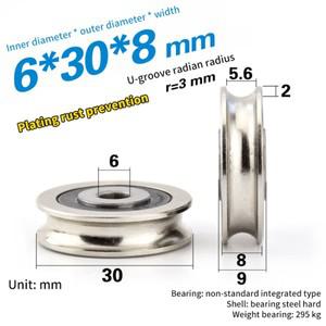 하이 퀄리티 와이어 로프 그루브 베어링 도르래 문짝 창문 슬라이딩 트랙 롤러 스테인레스 스틸 시브 6x30x