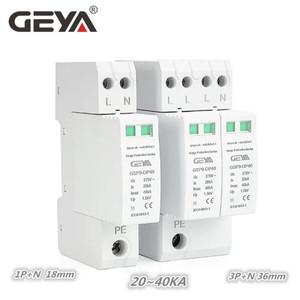 GEYA GSP9 AC SPD 20KA ~ 275V 하우스 서지 보호 장치 저전압 피뢰 1P + N 18mm 3P 36mm