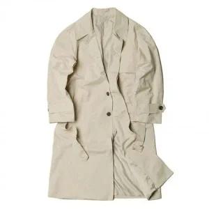 롱코트 가을 남성 환절기 간절기 오버핏 트렌치 검정 (WFFXF3F)