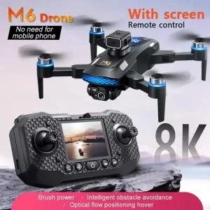 M6 드론 브러시리스 모터 전문 8K HD 항공 사진 장애물 회피 UAV 용 4 로터 헬리콥터 장난감 2025