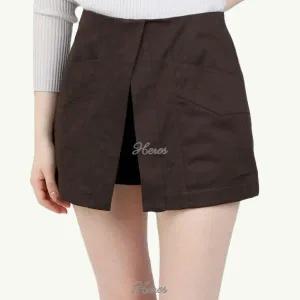 [MSGM] 여성 개버딘 코튼 랩 쇼츠