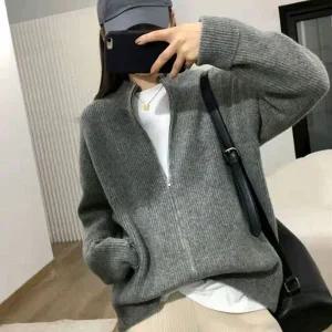 [하프클럽/]간절기가디건 골지 반목 데일리 여대생 가디건 집업 니트