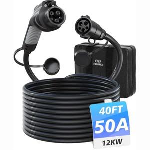 EVDANCE 휴대용 EV 충전 케이블 전기 자동차용 코드 J1772 50A 21/40FT 익스텐션 올 SAE 호환