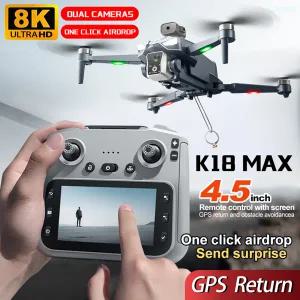 2025 K18 Max 드론 GPS 장애물 회피 항공 촬영 8K 5G 전문가용 HD 카메라 브러시리스 접이식 쿼드콥터 장난