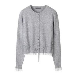 [하프클럽/미니멈 에브리데이]레이스 스트링 버튼업 가디건 (EB3CK024D)