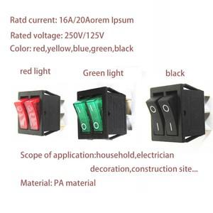 1PCS 더블 라이트 푸시 버튼 로커 스위치 31x25mm 6Pin 2/3 보트 전원 ON-OFF/ON-OFF-ON 16A/250V 20A/125V