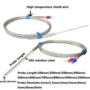K형 방열 온도 센서 열전대 WRNK-191 프로브  직경 1/1.5/2/3/4mm 길이 0-1100도