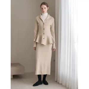 [하프클럽/미니멈 에브리데이]숄카라넥 니트 가디건 스커트 셋업 (EB4OW020D)