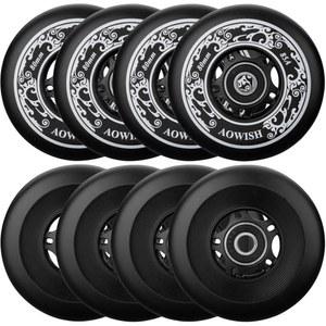 [미국배송] AOWISH 8팩 인라인 스케이트 교체 휠 85A 실외 아스팔트 포뮬러 롤러 블레이드 실내 베어링 ABEC-9 및 플로팅 스페이서