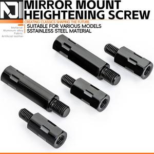 더긴 확장 검은 바이크 오토바이 백미러 어댑터 M8 8mm M10 10mm 반 시계 방향 오른쪽 왼손 스레드 변경 나