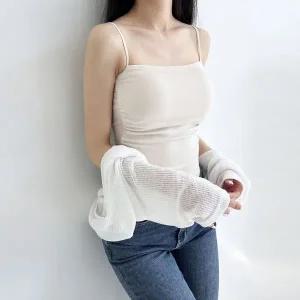 [하프클럽/]여자 캡내장 셔링 크롭 끈 나시티 DJW-TS5-SGSST600-연베이지