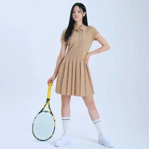 [하프클럽/]여자 골프 카라 플리츠 원피스 DJW2-OPH-SDBS4OBE90022W-베이지