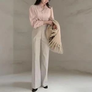 [하프클럽/]여성 세련된 오피스룩 세미 부츠컷 슬랙스 팬츠