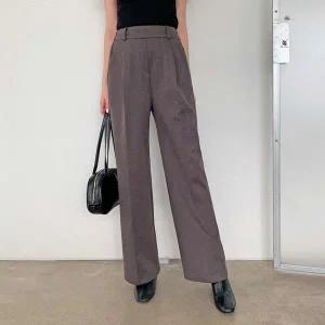 [하프클럽/]여자 오피스룩 모직 핀턱 뒷밴딩 기모 슬랙스