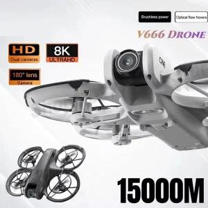 V666 드론 전문가용 8K HD 카메라 WIFI 5G 브러시리스 모터 지능형 장애물 회피 쿼드콥터 장난감 RC 20000M