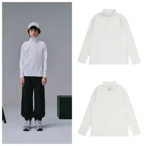 [AK분당점] [블루테일] 슬림 화이트 목폴라  티셔츠AYH1TS07WT