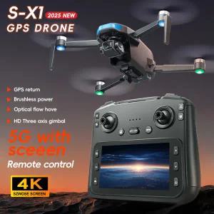 S-X1 GPS 드론 4K 전문가용 HD 듀얼 카메라 3축 짐벌 5G WIFI 브러시리스 디지털 이미지 전송 RC 쿼드콥터