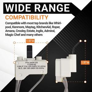 호환 3406105 Kenmore Whirlpool KitchenAid용 건조기 도어 스위치 WP 6008560 11741700