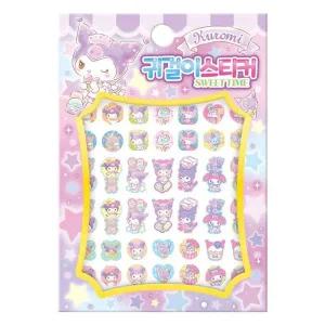 산리오 GN27AV86 쿠로미 캐릭터즈 어린이 귀걸이 스티커 X2개