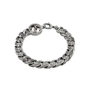 [구찌] YBA454285001 (454285 J8400 0811) 인터로킹G 실버 체인 팔찌