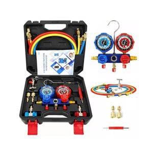 자동차 에어컨 압력 매니폴드 게이지 호스 키트 R22 R-410A R-134a 냉매 충전 도구