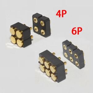 4P 6P 남성 여성 스프링 장착 포고 핀 커넥터 4 6 이중 행 표면 실장 SMT DIP 피치: 2.54mm