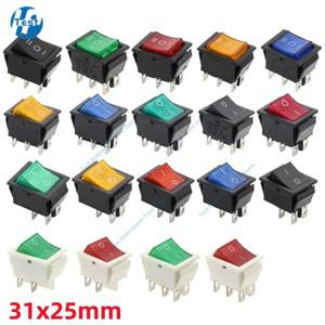 조명 포함 래칭 로커 스위치 전원 1 개 KD4 I/O 4 핀 6 16A 250VAC 20A