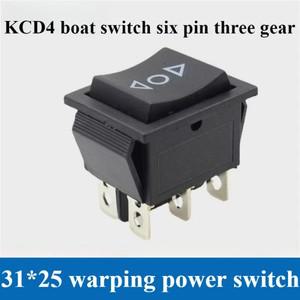 블랙 로커 스위치 6 핀 더블 리셋 16A 250V 20A 125VAC 자동 1 개 KD4 25X31mm