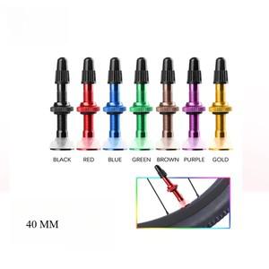 1/2피스 40mm 자전거 튜브리스 밸브-타이어 유지 보수 코어 액세서리가있는 알루미늄 합금 도로 진공 노즐