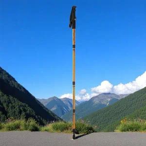 [셀러에이드]원마운트 4단 길이조절 등산스틱 110cm 골드 트레킹폴