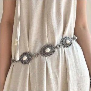 금속디테일 허리포인트 체인조각벨트 벨트 여자패션