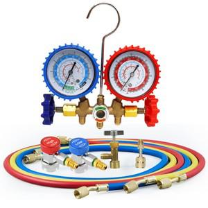 냉매 매니폴드 게이지 세트 R12 R22 R502 R134a 용 에어컨 도구 호스 후크가 냉동