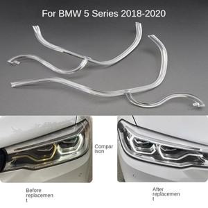 BMW 호환 5 시리즈 G30 G38 2018-2020 LED DRL 라이트 가이드 플레이트 튜브 헤드 주간 러닝 엔젤 아이