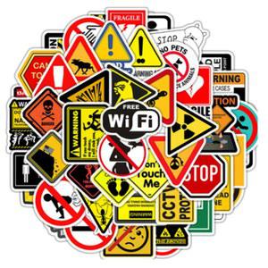 50PCS 경고 스티커 위험 금지 스케이트 보드 냉장고 기타 노트북 오토바이 여행 클래식 장난감 멋진 데칼