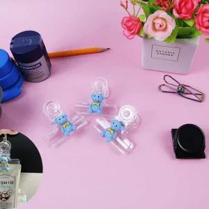 [셀러에이드]곰돌이 소품 문서 플라스틱 집게 1P 문서집게 소품집