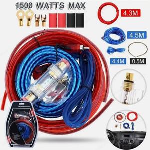 자동차 용 오디오 스피커 와이어링 키트 서브 우퍼 케이블 60 퓨즈 거치대 설치 18GA 1500W