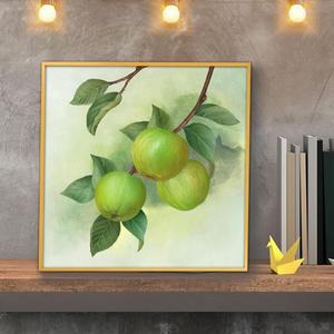 사과 풍수 심플그림 액자 돈들어오는 부자되는 50goldAL5