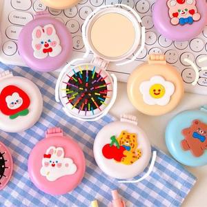 캐릭터 세트 미니 손거울빗 휴대용빗 손거울 접이식