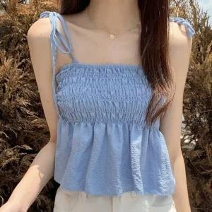 [하프클럽/]민소매 스모크밴딩 나시티 ST500275