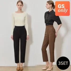 [GS단독] 3SET[르오트(LeOT)] 톡톡한소재 완벽하게 편안하고 날씬한핏 슬림팬츠 3종세트-사이즈 55~88다양