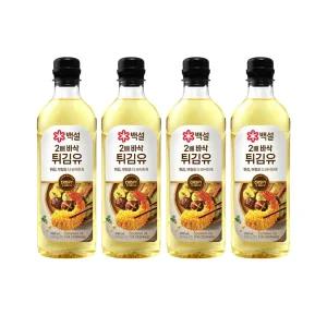 백설 2배 바삭 튀김유 900ml x4개