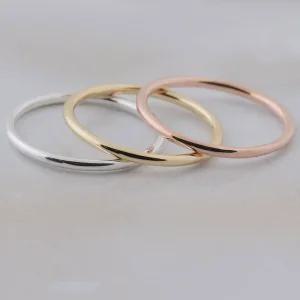 실버925 1.2mm 레이어드 민자 실반지 옐로우 핑크골드