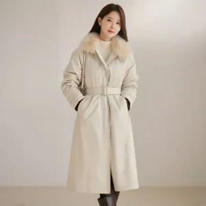 [시크라인] 다엔라 투웨이 라쿤퍼 트렌치 롱 코트 겨울 아우터 데일리 출근룩 하객룩 오피스룩 모임룩 격식룩 연말룩