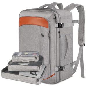 밴크로팍 엑스트라 라지 트래블 백팩 40L 여성용 남성 그레이 항공사 승인 포장 큐브 3개 방수 확장 가능 오버나이트 러기지 데이팩 비즈니스 위켄더