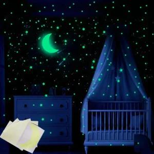 천장 벽 인테리어 아이 방 침실 야광 별 달 스티커 야광스티커 우주 장식 아이방 학교