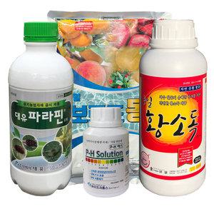 월동방제 세트4종 유기농업자재 및 비료 (출처 본문참조-깍지벌레 진딧물 응애 총채벌레 탄저병 퇴치 약)