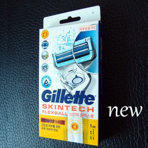 신제품 질레트 스킨텍 파워 면도기 /민감한 피부용 /배터리내장